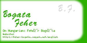 bogata feher business card